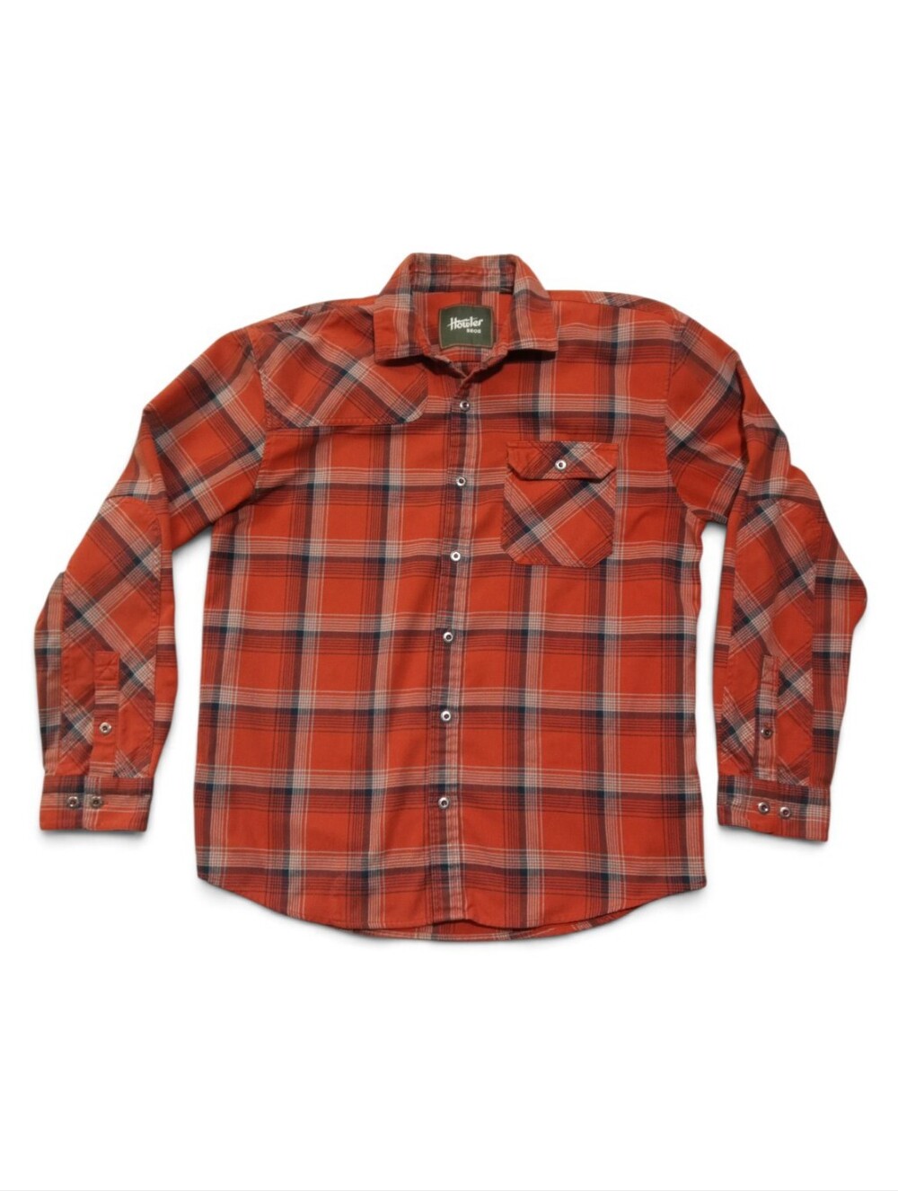 Howler Brothers Orange Plaid Flannel Button Up Outdoor Shirt Mens Sz L - Picture 2 of 6